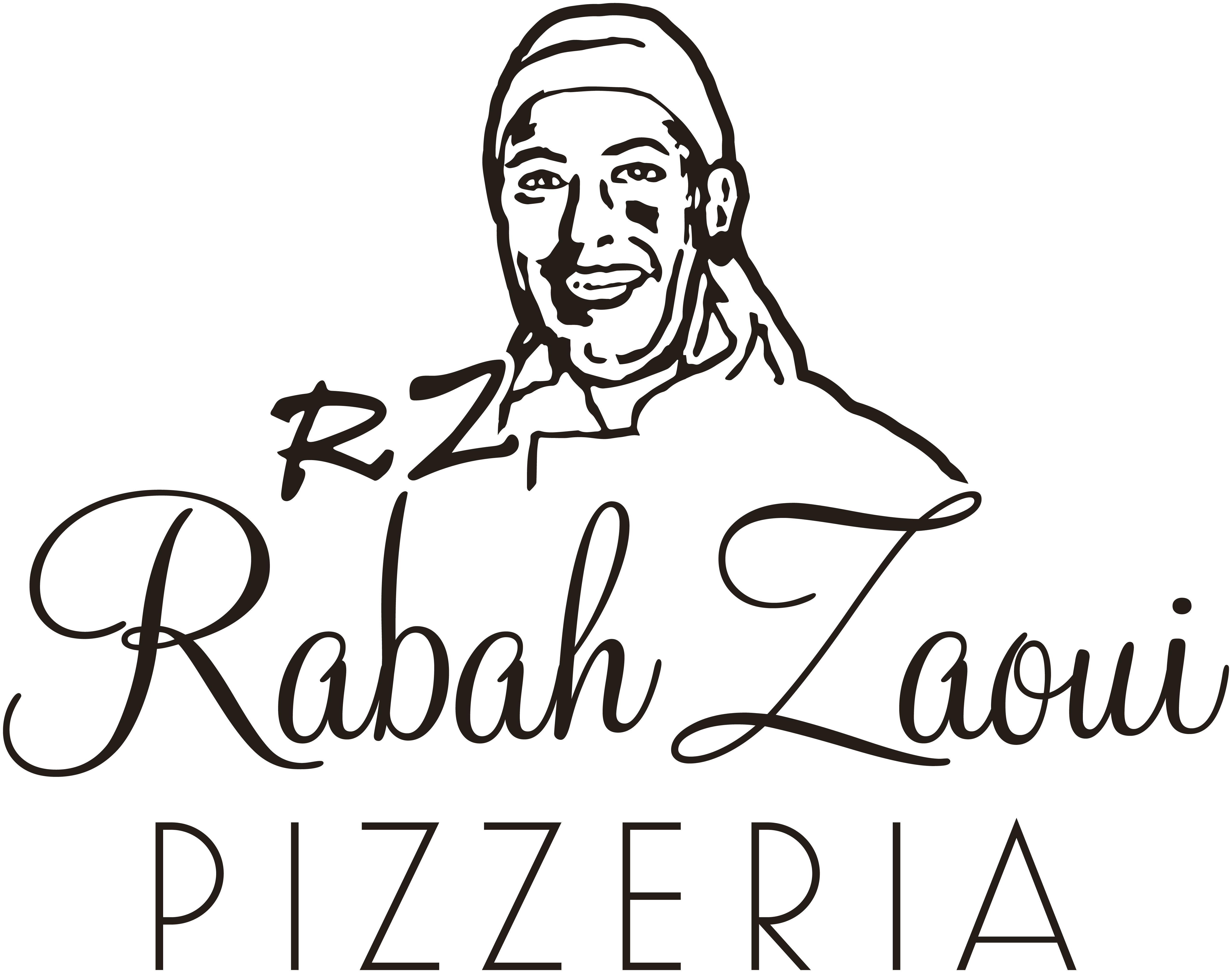 Logo noir de la pizzeria Rabah Zaoui à Carcassonne